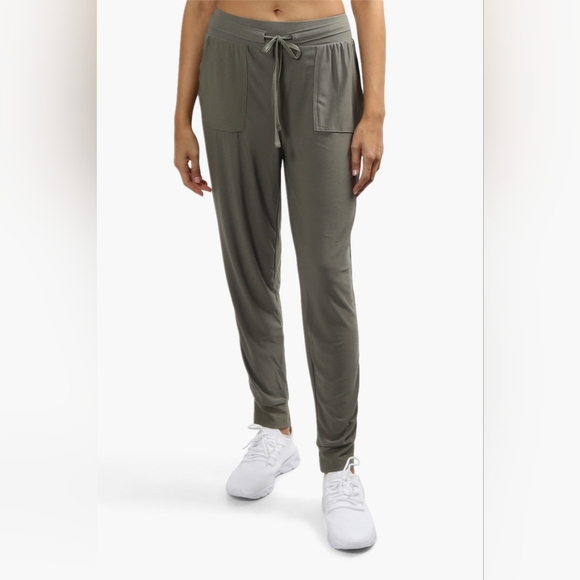 Beechers Brook Solid Tie Waist  Jogger Pants - Olive - Picture 2 of 6